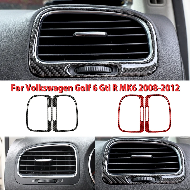 

For Volkswagen Golf 6 Gti R MK6 2008-2012 Carbon Fiber Auto Air Conditio Button Switch Panel Decoration Sticker Car Accessories