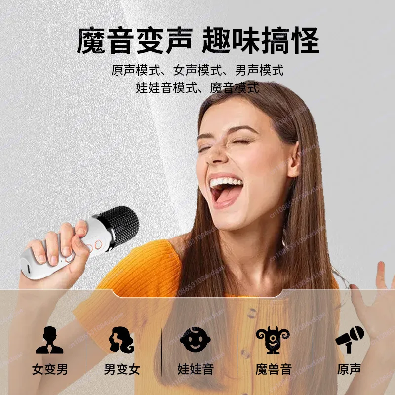 صوت كاريوكي، صوت بلوتوث لاسلكي محمول مع ميكروفون، عرض كلمات ميكروفون لاسلكي للأطفال متكامل #4