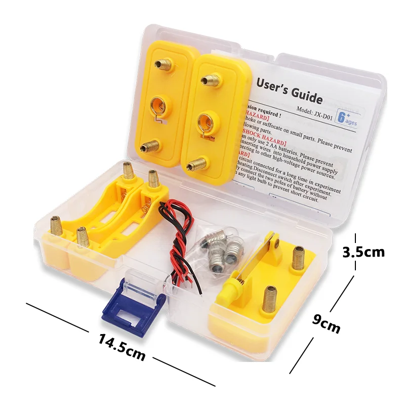 Science Toy Basic Electric Circuit Kit Physics Teaching Electrical Experiment Set DIY Series Parallel Circuit Light Bulb Switch