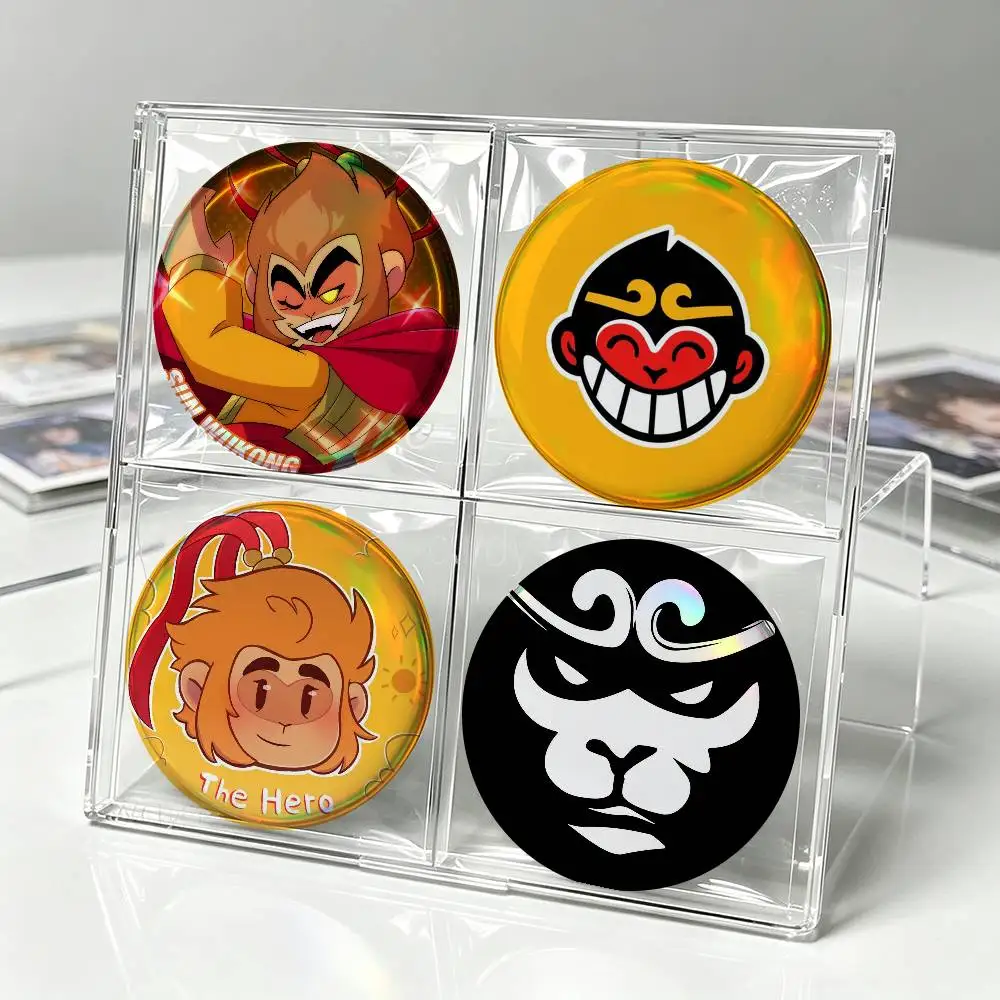Anime Sun logo Wukong Pin  Round Badge Game Figure Button Pin Tinplate Brooch Clothes Bag Accessories Friends Gift
