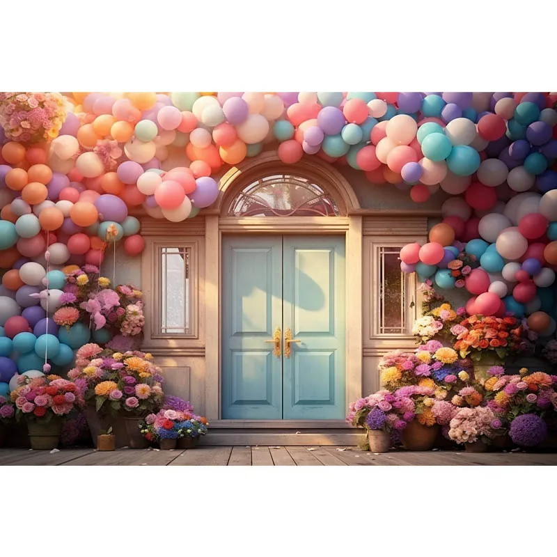 Красивые цветочные фоны для фотосъемки цветы двери воздушные шары Декор портреты для девочек и взрослых Фото фоны для фотостудии