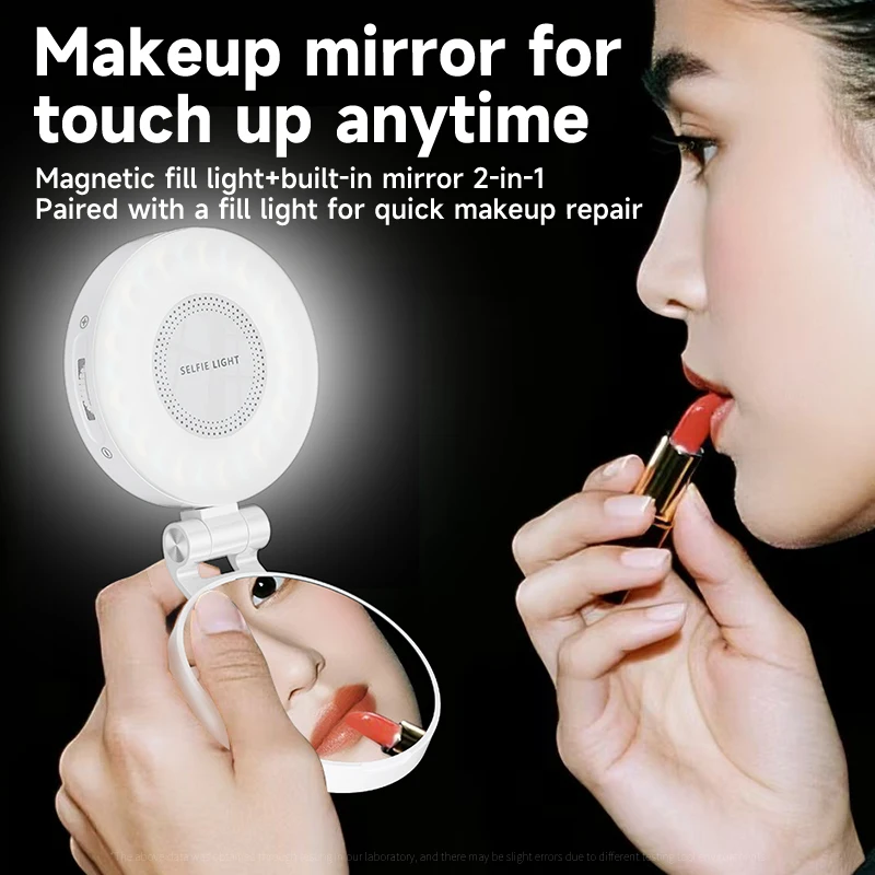 Magnetic Selfie Light for iPhone, Adjustable LED Fill Light, Compatible with Smartphone, for Selfies/Photography/TikTok/Video