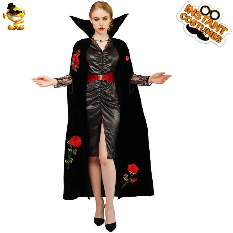 الأزواج الكبار loween روز التطريز دور بلانغ مرحلة الأداء الاسمية زي الرجال النساء Ele القوطية الملابس