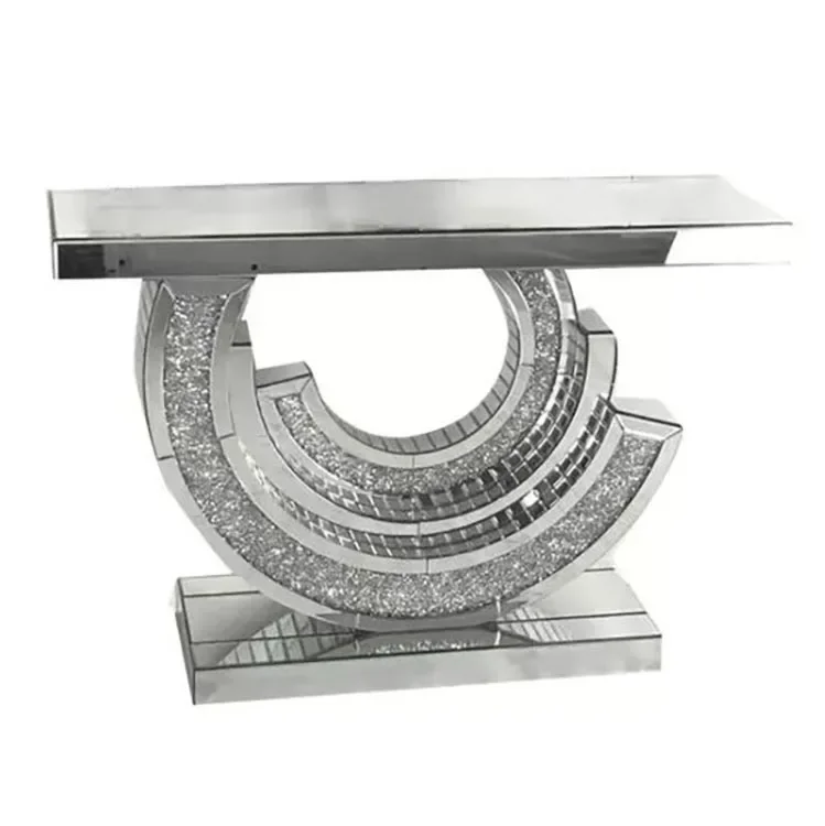 2021 new rose gold mirror glass three-dimensional large U entrance table restaurant control table