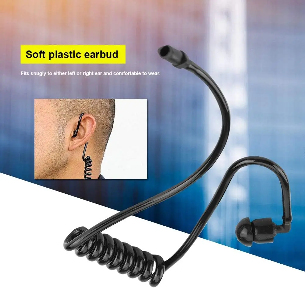 Spring Air Tube Coil Acoustic Air Tube Earplug Replacement For Radio Earpiece Headset Walkie Talkie Earphone Coil