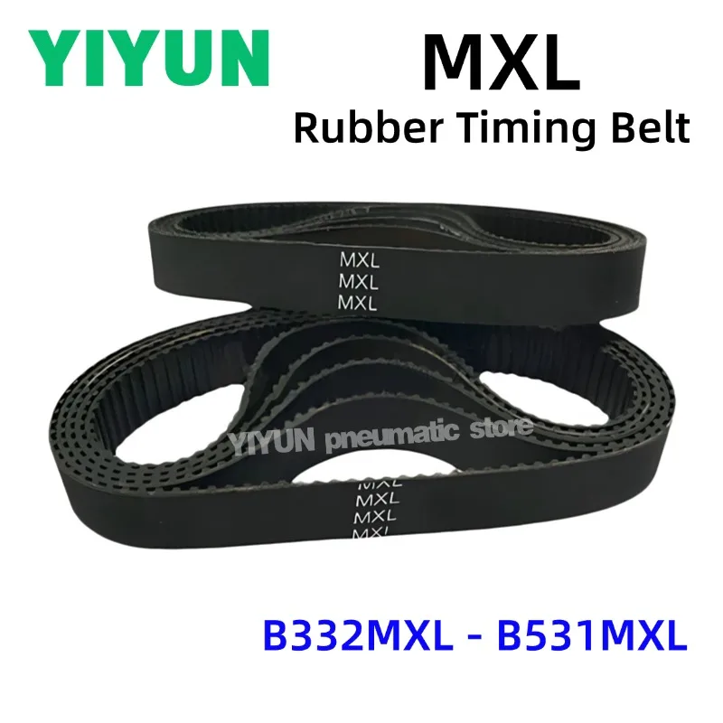1PC MXL Black Rubber Timing Belt B335MXL B347MXL B350MXL B365MXL B390MXL B400MXL B453MXL B482MXL B500MXL B531MXL Width 6/10/15mm