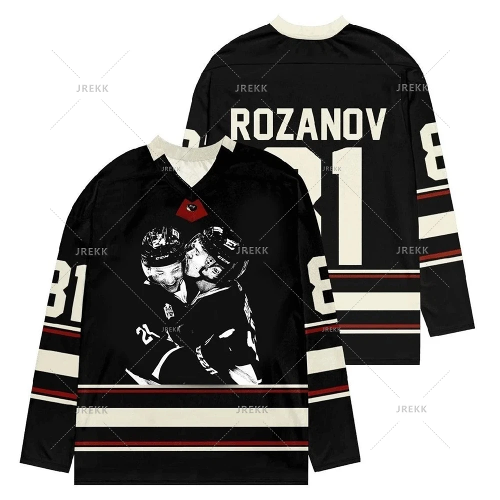 Rozanov 81 Bos Raiders Hockey Jersey Heated Rivalry Graphic 3D Print T-shirt Long Sleeve Man Clothes Unisex Hollander Fans Tops