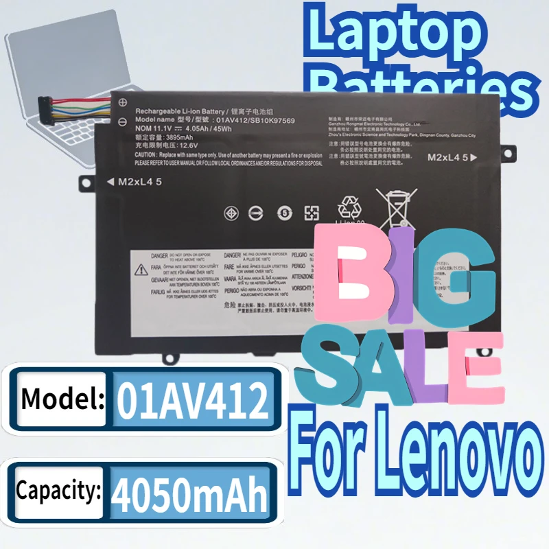 

Аккумулятор для ноутбука 11.1V 4050mAh 01AV412 для Lenovo ThinkPad E470 E470C E475 SB10K97568 SB10K97569 SB10K97570