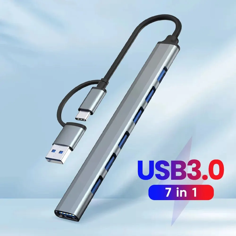 7-IN-2 USB3.0 HUB USB C HUB 5Gbps High Speed Transfer USB Splitter C- to-USB OTG Adapter for Macbook Pro Laptop Tablet Accessori