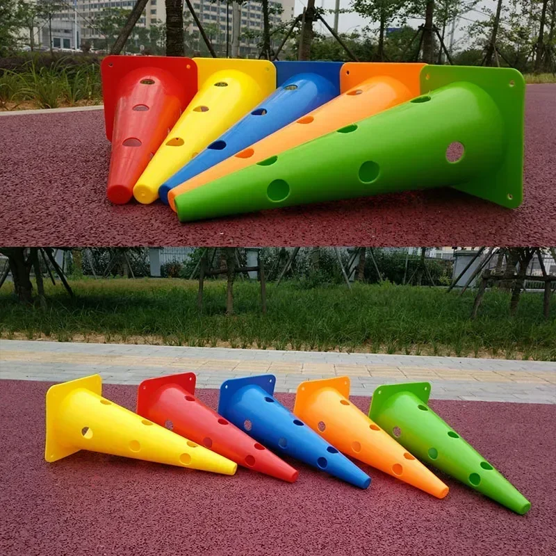 Actualización de entrenamiento de fútbol, cortavientos, obstáculos, estante para obstáculos, tubo de señal, barricada, cono triangular, señal de baloncesto de 48CM con agujero