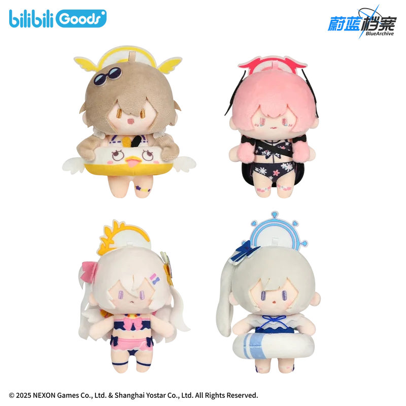 Blue Archive Plush Keychain 11cm Swimsuit Series Cute Q Version Doll Atsuko Shirasu Azusa Mizuki Soft Stuffed Pendant Bag Charm