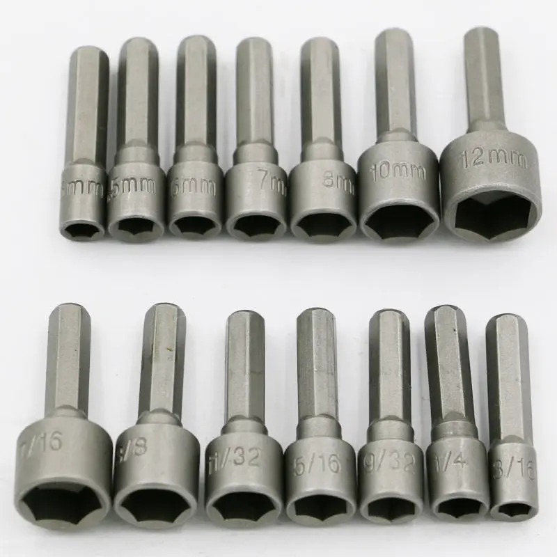 9pcs 14Pcs Drill Bit Adapter Hexagon Nut Driver Drill Bit Socket Screwdriver Wrench Set for Electric Screwdriver Handle Tools