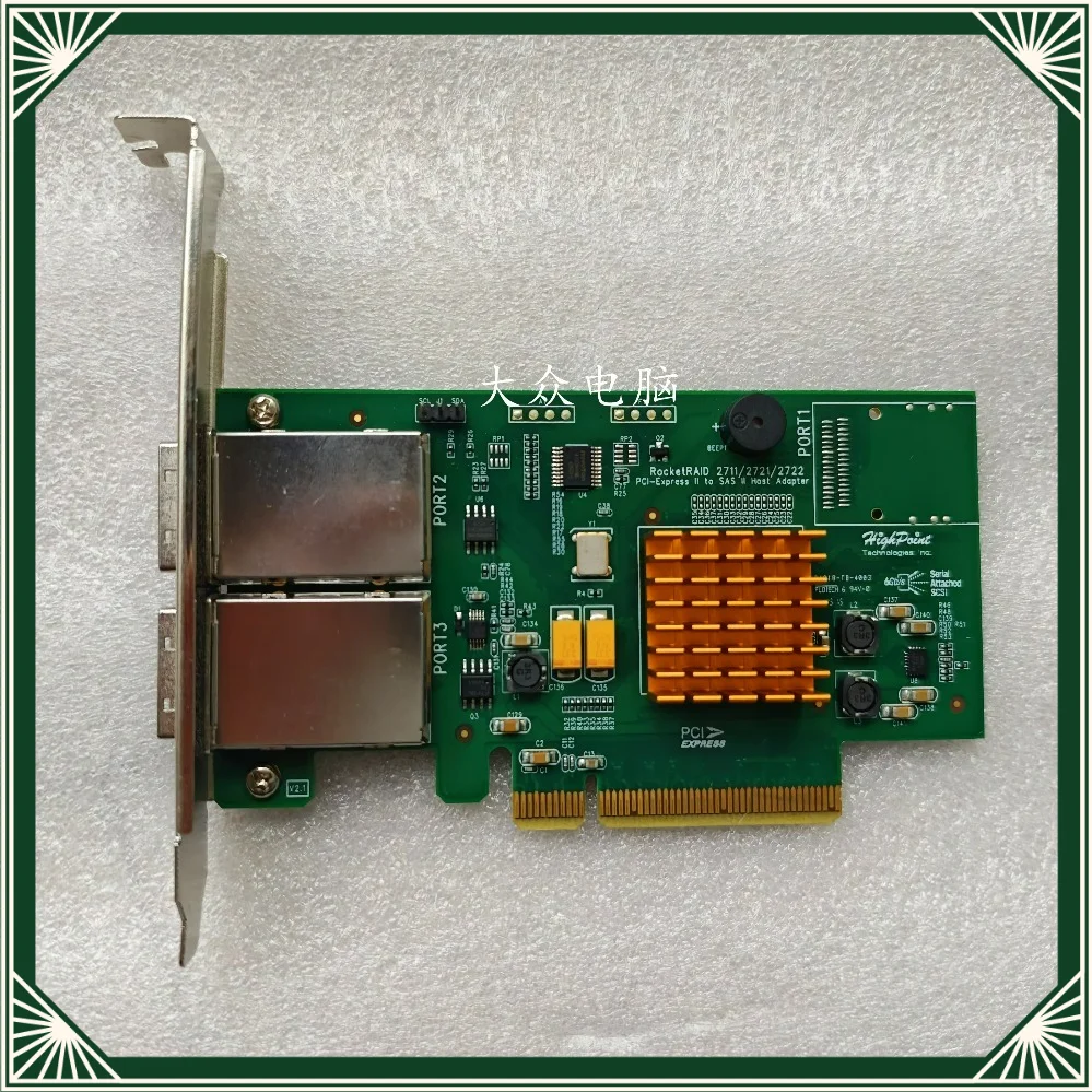 6Gb/s External SAS RAID Controller PCIe 2.0 x8 SFF-8088 Storage Adapter For HighPoint RocketRAID 2722