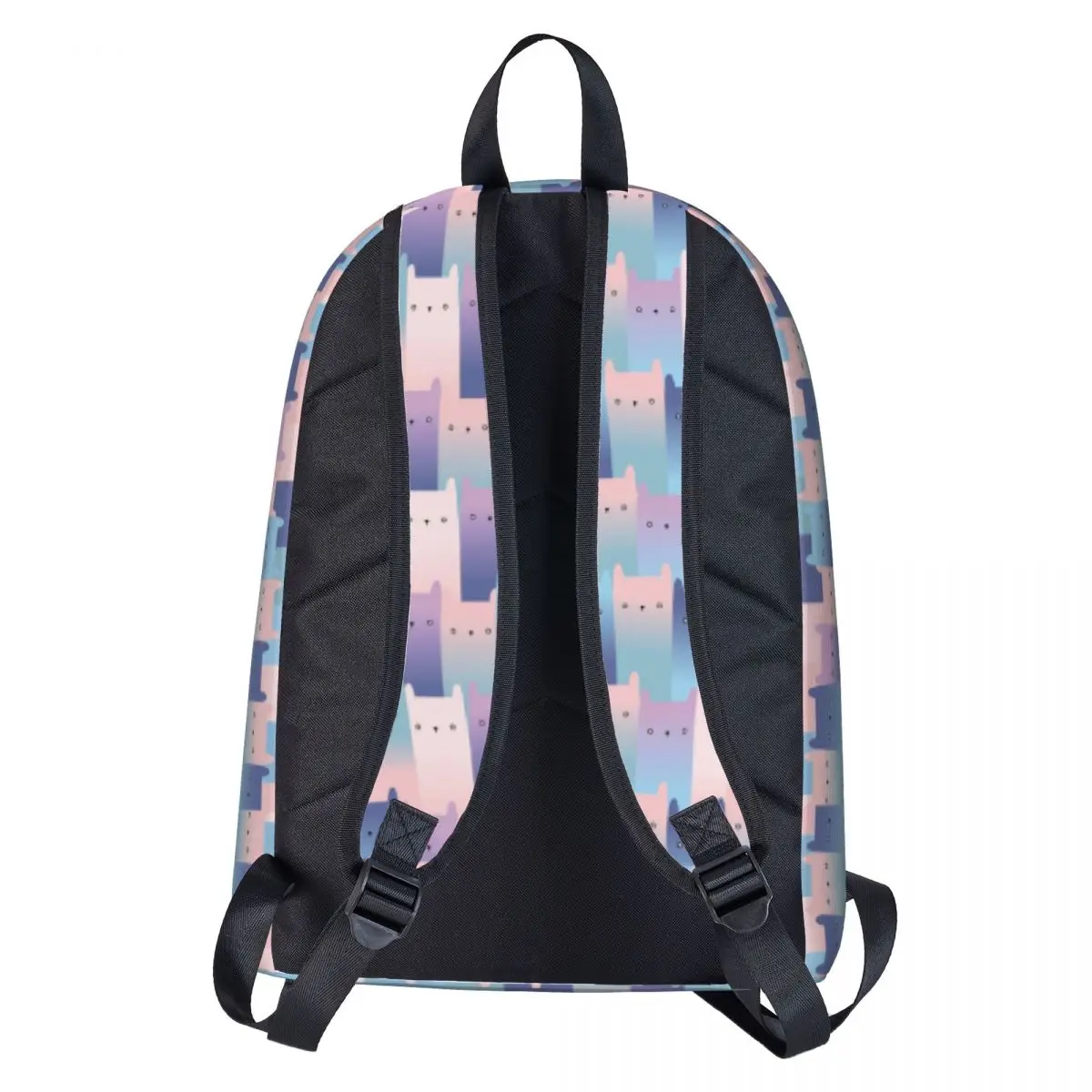 Pastel Colorful Cats Backpack Animals Adorable Boy Girl Polyester Hiking Backpacks Soft High School Bags Rucksack Back To School