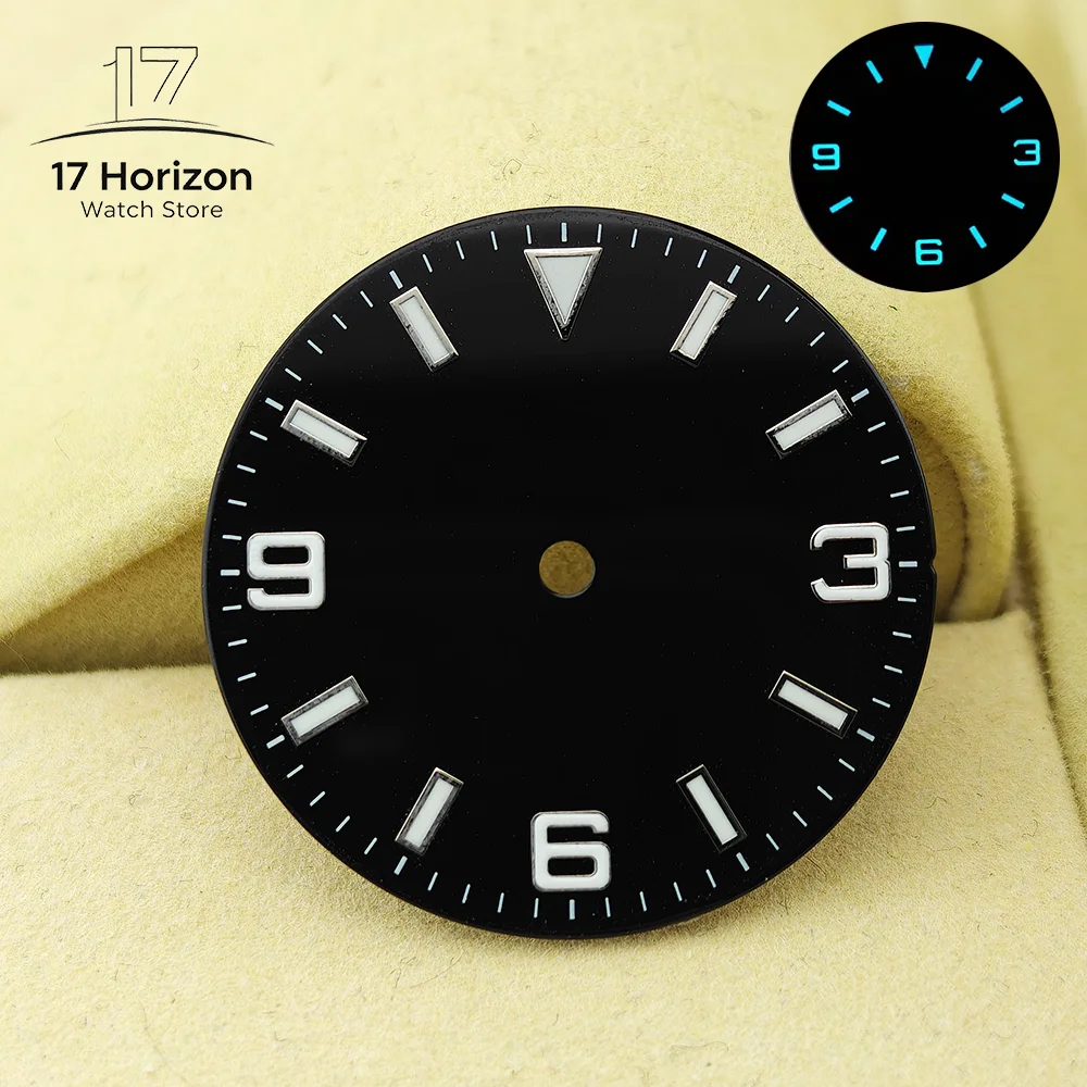 NH35 28.5mm Smooth Dials Fit For NH35 Movement Fit For Explorer 3-6-9 Design Wristwatches Dial Accessory Parts Replacement C3 Gr