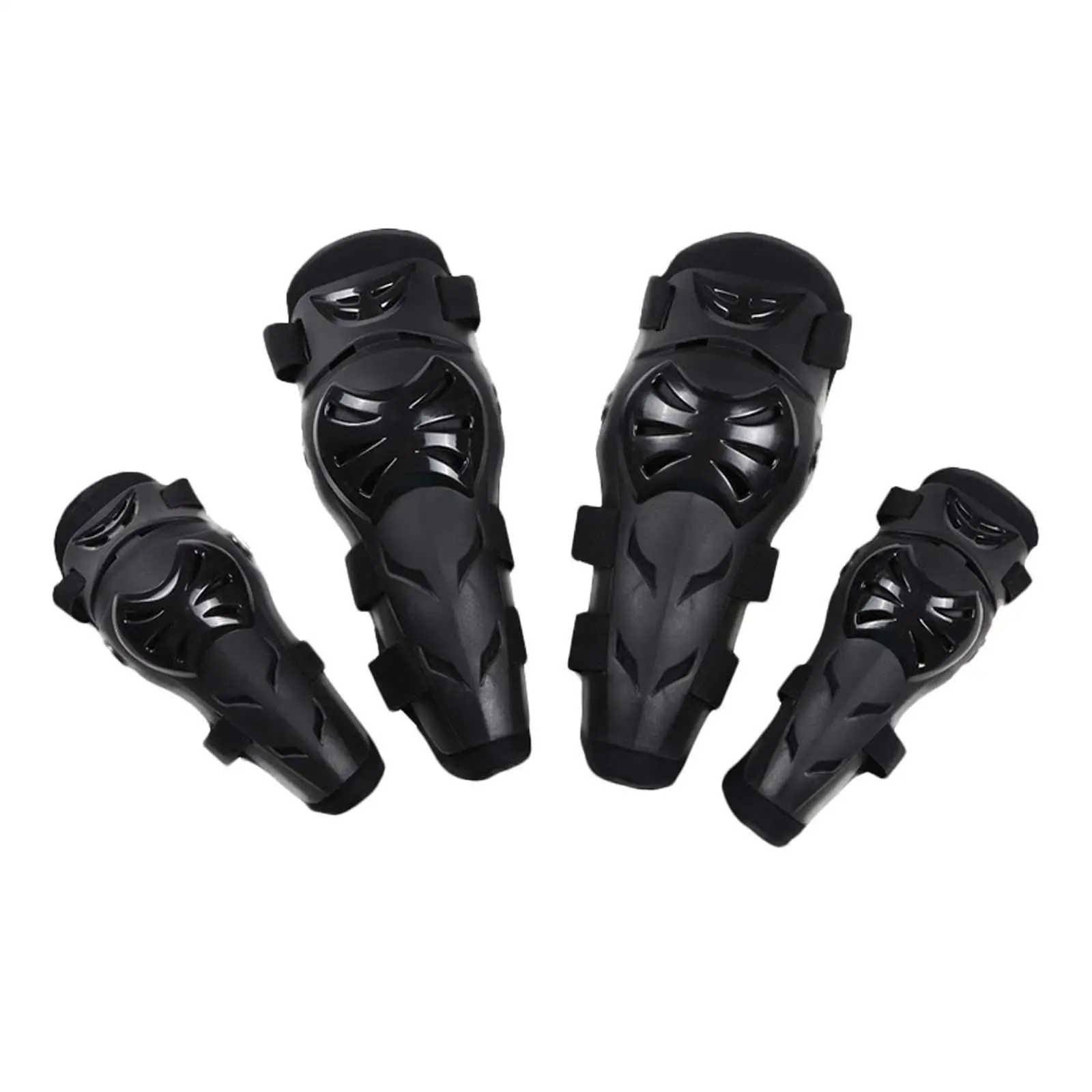 4 Pieces Motocross Elbow Knee Shin Guards for Skateboard Powersports