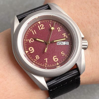 Sandblast Tandorio NEW 40mm Matte Red Black Mens Watches Automatic Mechanical Sapphire Diving 200m Waterproof  NH36A Movement