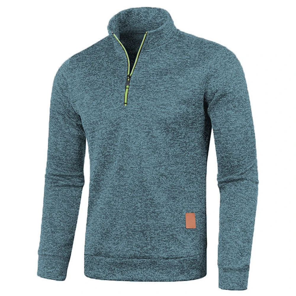 Men's Quarter-Zip Pullover Fleece Sweatshirt Stand Collar Long Sleeve Shirt for Men Thermal Winter Fall Performance Golf Shirts