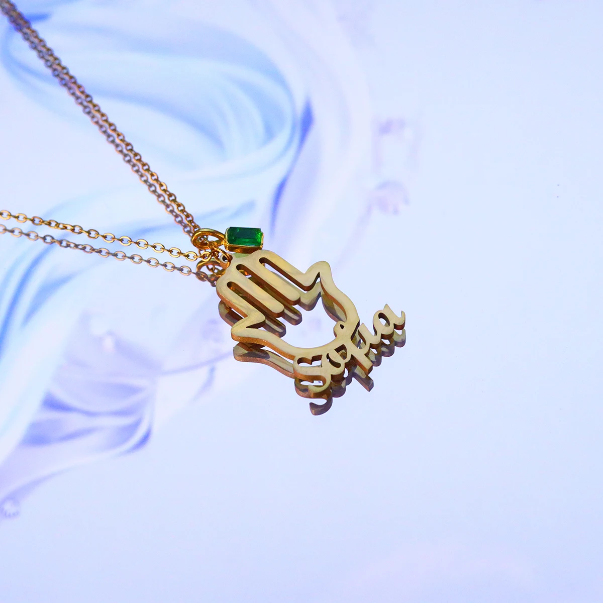 

Chandler Custom Name Hamsa Necklaces Stainless Steel Hollow Fatima Hand Chain Choker Fashion Lucky Jewelry Accessories Gift