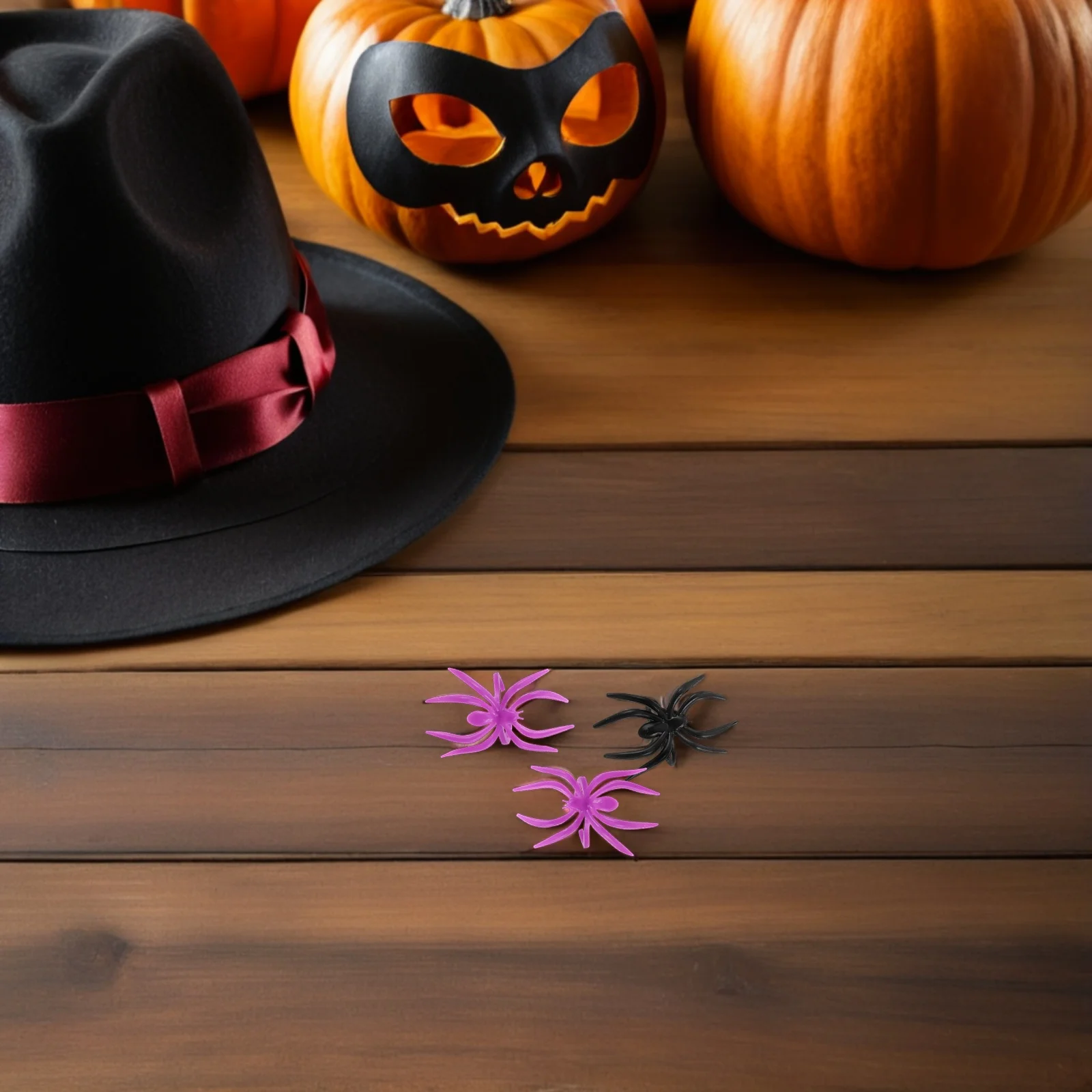 

120 Pcs Halloween Table Decorations Realistic Spider Toys Open Party Supplies Scary Rings Child