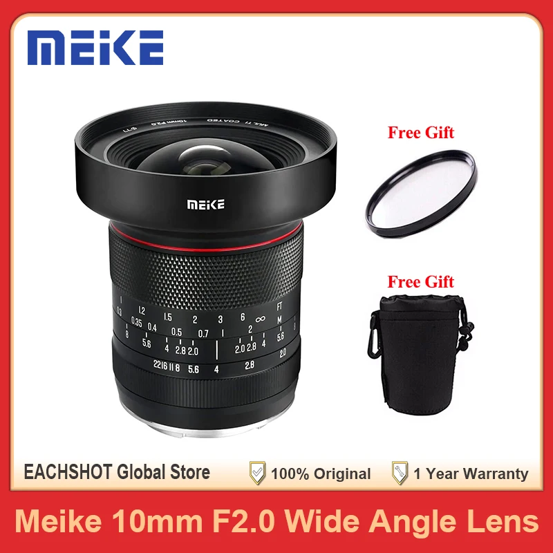 

Meike 10mm F2.0 Wide Angle APS-C Manual Focus Lens Zero Distortion for Sony E/Fuji X/Canon/Nikon Z Mount Cameras