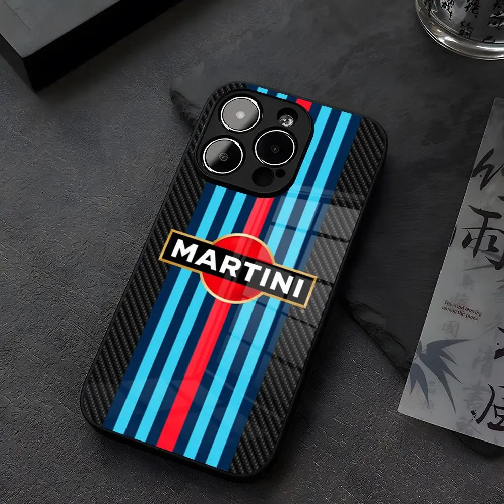 M-Martinis Racing Phone Case Tempered Glass For iPhone 14 13 12 15 11 Pro XS Max Plus Mini X XR 8 7 6s SE2020 Coque