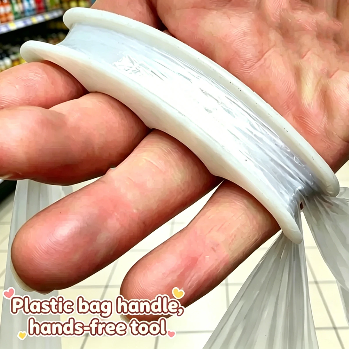 3D Printed Plastic Bag Handle Anti-Strain Tool, Labor-Saving Handle for Grocery Shopping Bags, Wrist-Protecting Bag Carrier