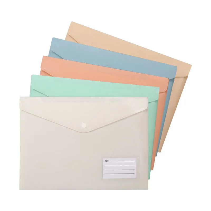 10pcs 32.3x23.5cm A4 Envelopes Cmdocument Folder with Buckle Colorful Small Business File Folder Stationery Supplies Storage Bag