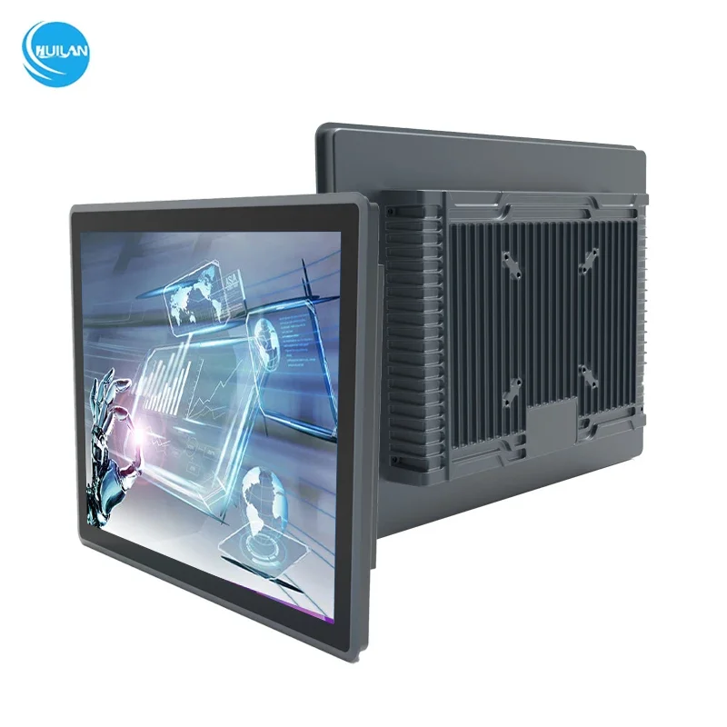 15 Inch Industrial LCD Monitor Touch Screen Display with HD-MI VGA USB Ports IP65 Waterproof Grade 1024 x 768 Resolution