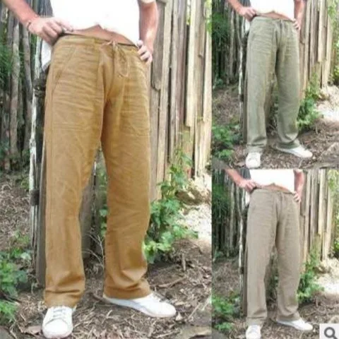 

American New Fashion Men's Solid Color Casual Trendy Solid Color Loose Straight Wide Leg Drawstring Trousers Male Clothes Pants