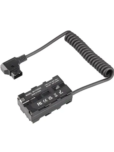 Imagen 2 del producto D-Tap a NP-F550 de doble cara, Cable en espiral de batería simulada, acoplador de CC, accesorio para monitores, receptor transmisor de luz de vídeo LED