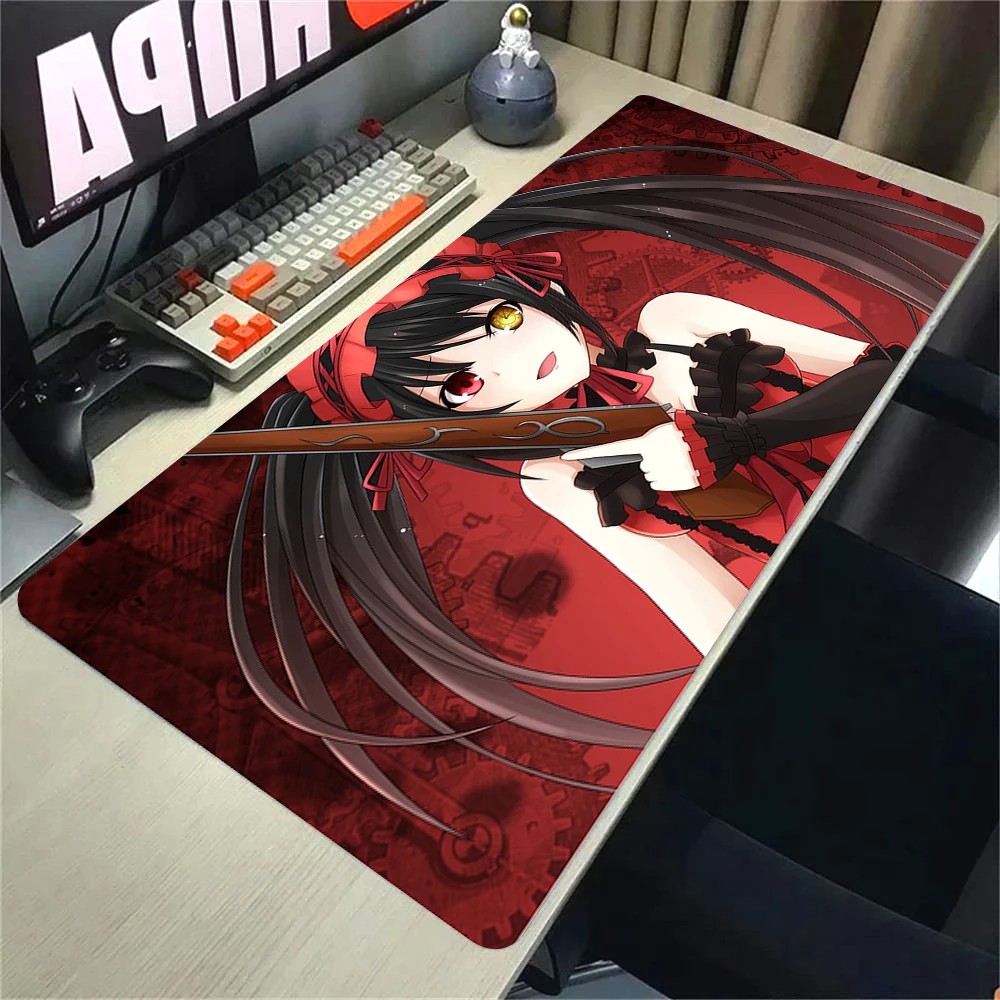 Computer Soft Deskpad Gaming Accessories Date A Live Mouse Pad Anime Tokisaki Kurumi XXL Game Cabinet Desk Mat Keyboard Mousepad