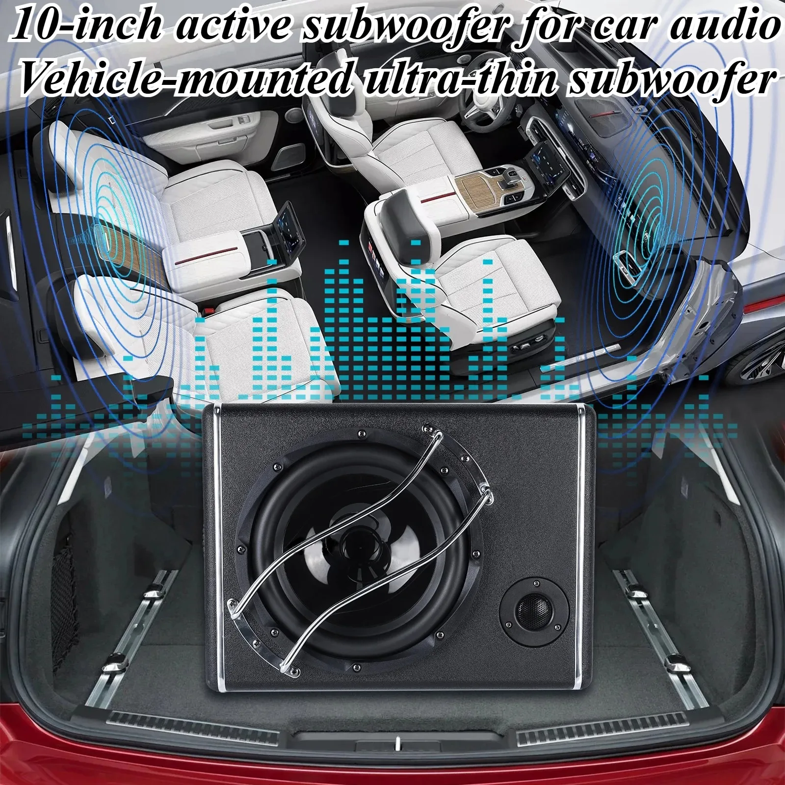 

For 10 Inch 12V Active Powered Car Subwoofer with Tweeter High Power Bass Audio System Speaker Auto Car Vehicle Audio Upgrade