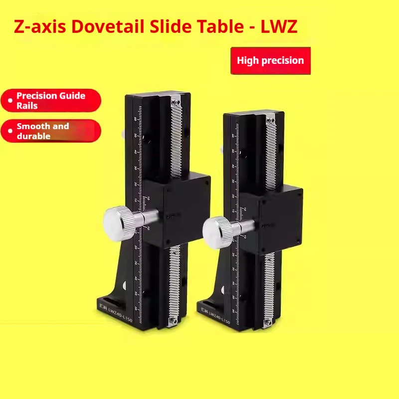 Z Axis LWZ 25/30/40/ L=50-500 Long Range Stroke Dovetail Trimming Slide Table Sliding Stage Manual Displacement Platform
