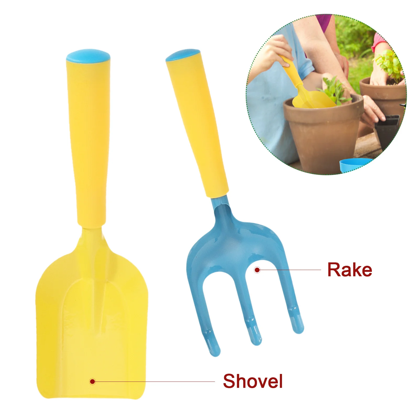 مجموعة واحدة من أدوات البستنة للأطفال، معاول صغيرة ملونة، مجموعة أدوات زراعة عملية خفيفة الوزن للأنشطة الخارجية للأطفال
