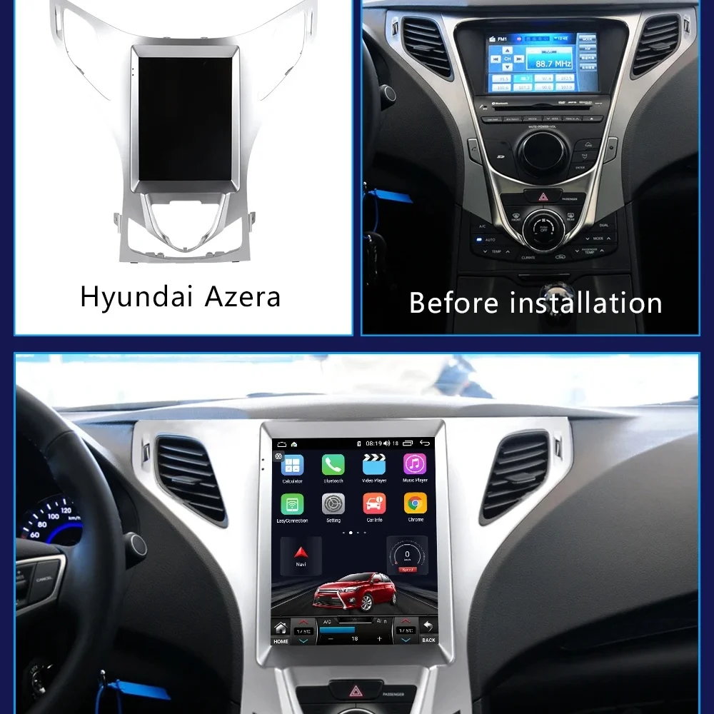 For Hyundai Azera Grandeur I55 2015 -2019 Android13 Car Radio Screen 2din Stereo Receiver Autoradio Multimedia Player Gps