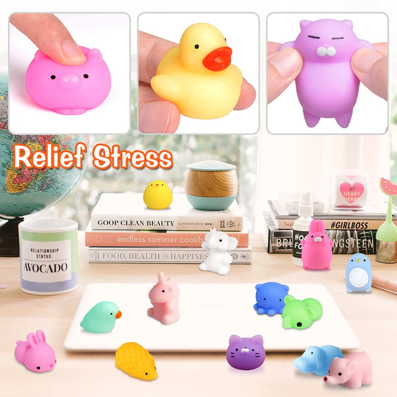 20PCS Mochi Squishies Kawaii Anima Squishy Toys For Kids Antistress Ball Squeeze Party Favors Stress Relief Toys Birthday Gift