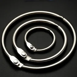 10pcs 20 - 50mm Metal Notebook Rings Gold Binder Hinged Ring School Loose Leaf Opening Circle Hoops For Scrapbook Album Office