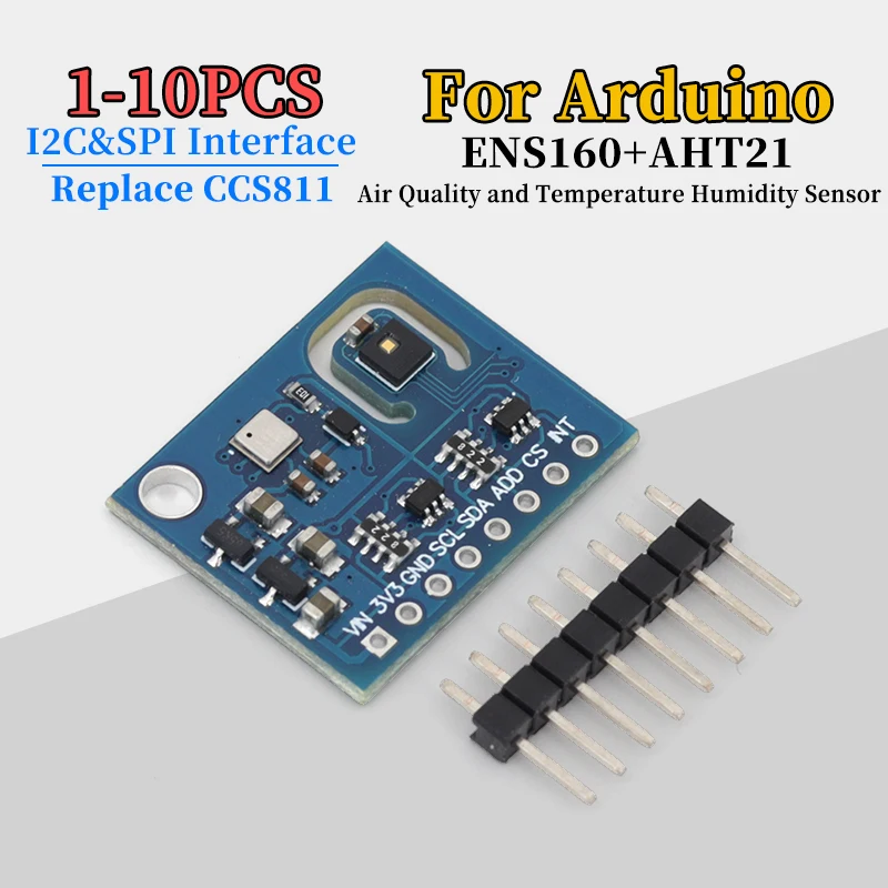 ENS160+AHT21 CO2 eCO2 TVOC Air Quality Sensor Temperature & Humidity Sensor for Arduino Replace CCS811