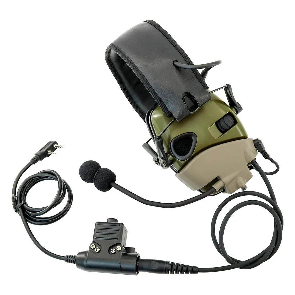 External Mic Kit and Tactical Electronic Shooting Earmuffs Anti-noise Headset Impat Hearing Protection Shooting Tactical Headpho