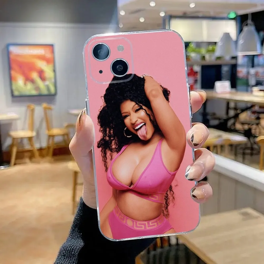 Singer Nicki M-Minaj Phone Case For iPhone 15,14,13,12,11 Plus,Pro,Max,XR,XS,X,7,8 Plus,SE,Mini Transparent Silicone Soft