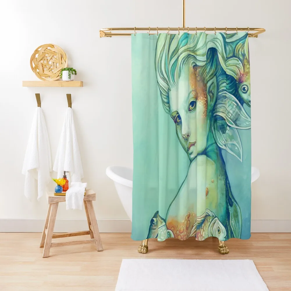 

Derya goldfish mermaid Shower Curtain Bathroom Shower Cute Shower Waterproof Bathroom For Bathroom Curtain