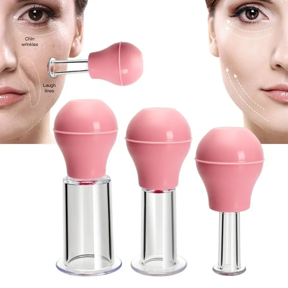 

3 Sizes Rubber Facial Massage Cup PVC Cupping Cup Skin Scraping Cup Skin Lifting Pink/Blue Vacuum Cup Legs and Arms