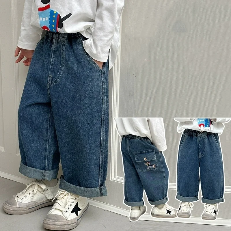 Ragazzi Jean Pantaloni Pantaloni lunghi Denim 2025 Nuovo arrivo Primavera Autunno Bambini per bambini Adolescenti Abbigliamento per bambini scolastici di alta qualità