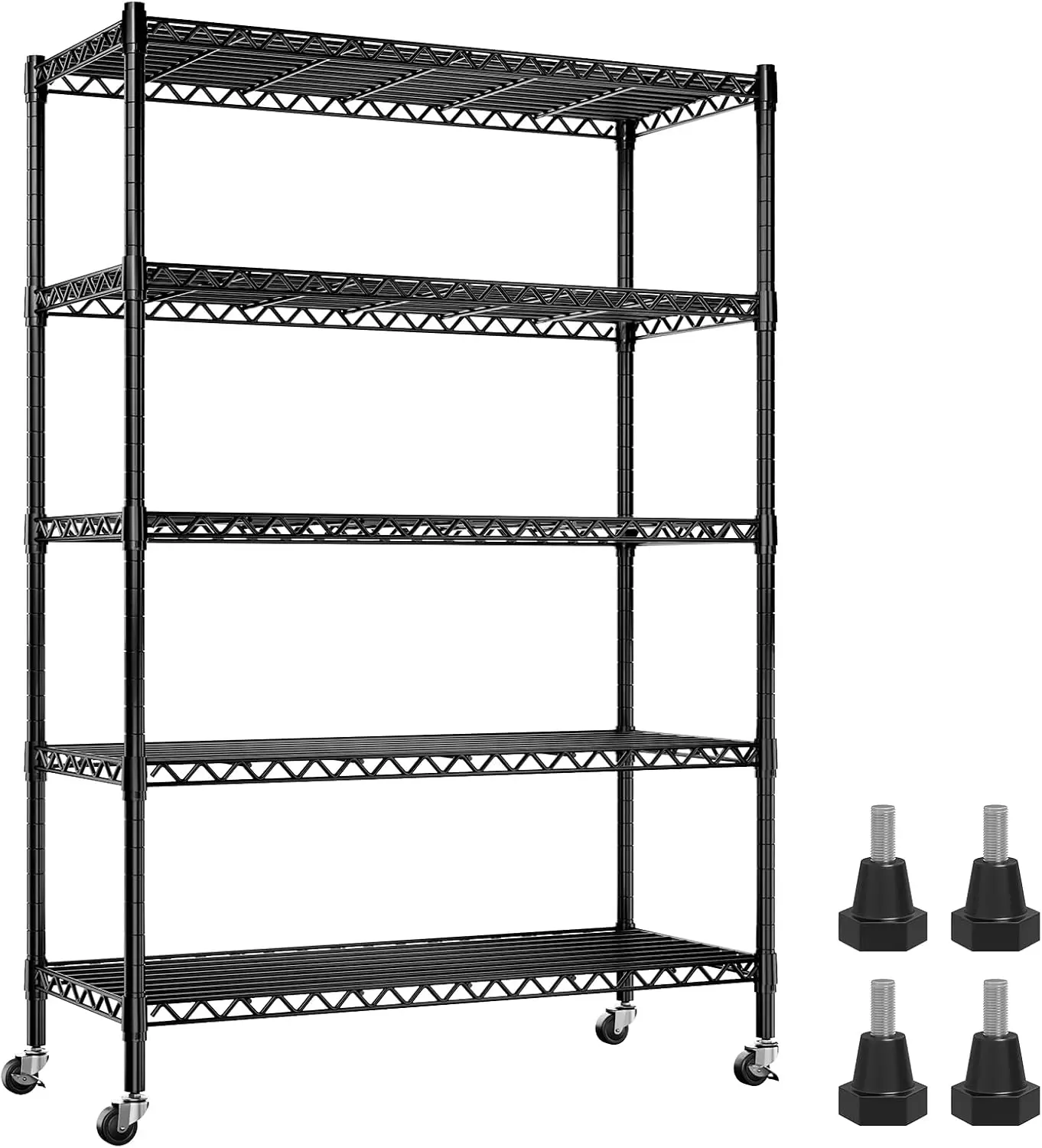 Wire Shelving with Wheels Deep Storage Shelves with Wheels 73.6