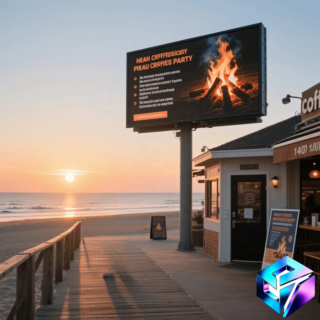 High Brightness High Refresh Outdoor Fixed LED Display Waterproof Column LED Advertising Screen For Seaside Commercial Use