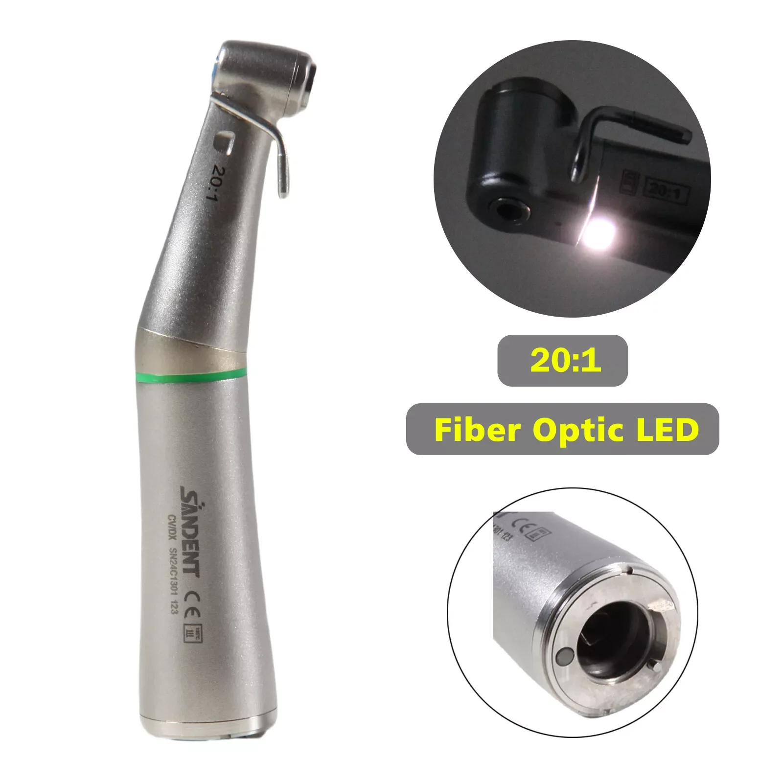 Dental Surgical 20:1 Implant Reduction Fiber Optic LED Contra Angle Handpiece Fit Nsk/Kavo