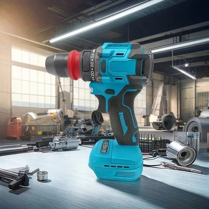 18V Battery No Battery Cordless Brushless Electric Drill 2-Speed Metal Chuck DIY Screwdriver for Home