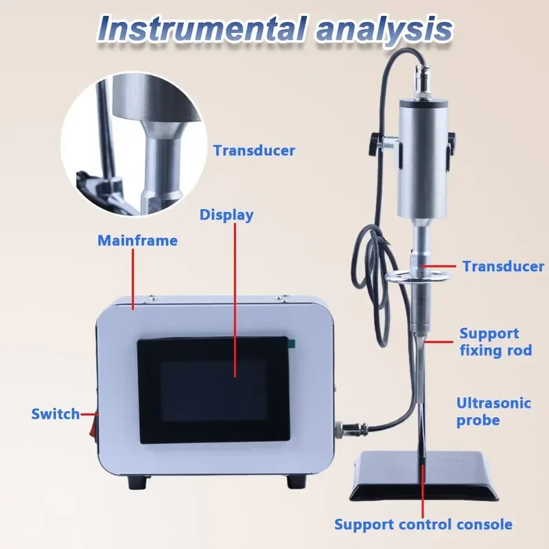 Ultrasonic Homogenizer Cell Pulverization Organic Matter Extraction Drug Emulsification Oil Water Mixing Packaging Equipment