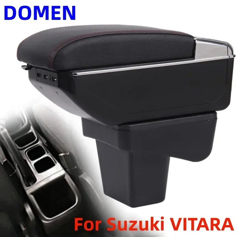 

NEW For Suzuki VITARA Armrest box Original dedicated central armrest box modification accessories Dual Layer USB Charging